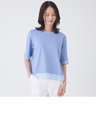 【ウォッシャブル】ジョーゼットジャージカットソー