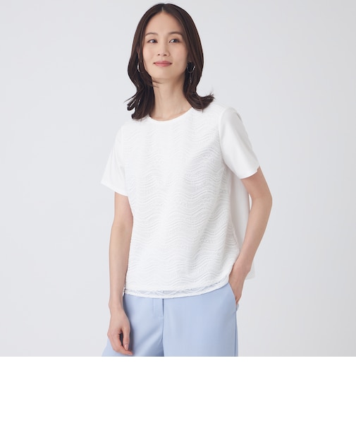 【ウォッシャブル】ジョーゼットジャージカットソー