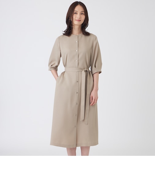 【UV対策・着用しわ軽減・ウォッシャブル】エアリーコードレーンワンピース