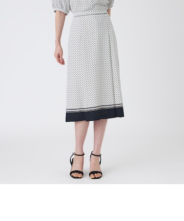 【ウォッシャブル】ツイストラティスプリントスカート