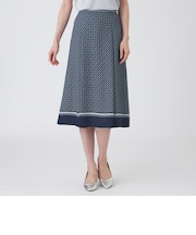 【ウォッシャブル】ツイストラティスプリントスカート