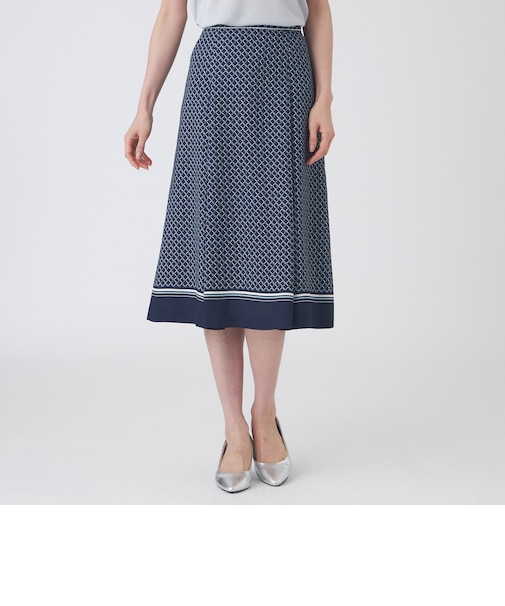 【ウォッシャブル】ツイストラティスプリントスカート