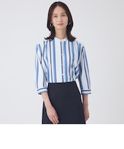 【ウォッシャブル】マルチストライププリントブラウス