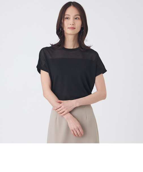 【ウォッシャブル】シャイニーシアーニットプルオーバー