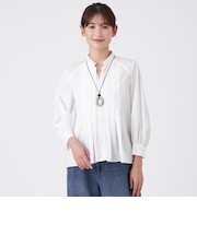【はっ水・接触冷感・着用防しわ・ウォッシャブル】ドライ＆フリーモーションタフタブラウス