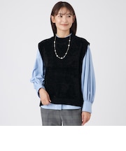 【ウォッシャブル】モールヤーン×TEXBRIDニットジレ
