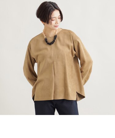 【ウォッシャブル】ナチュラルスエードブラウス