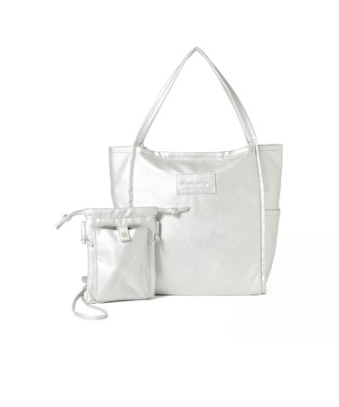 【ウォッシャブル】スマホポシェ付トートバッグ