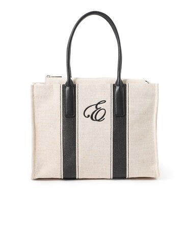 ロゴ刺繍ライントートバッグ