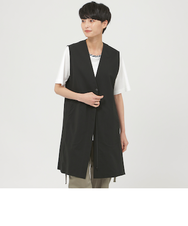 【UV対策】【はっ水】【ウォッシャブル】トリコットチュニックジレ