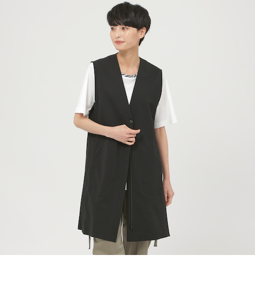 【UV対策】【はっ水】【ウォッシャブル】トリコットチュニックジレ