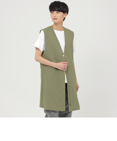 【UV対策】【はっ水】【ウォッシャブル】トリコットチュニックジレ