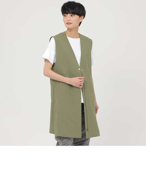 【UV対策】【はっ水】【ウォッシャブル】トリコットチュニックジレ