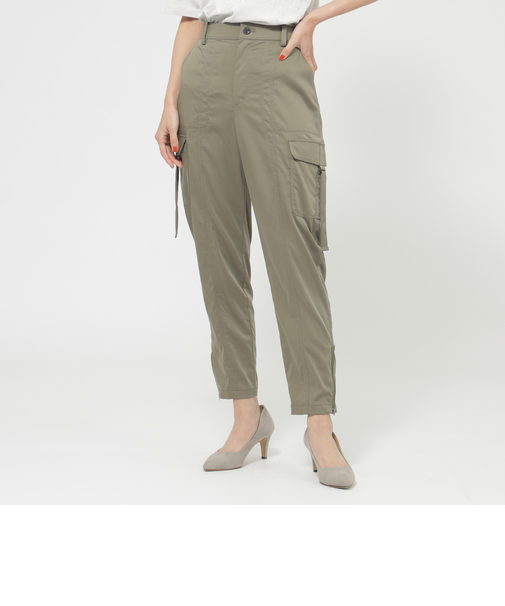 【ウォッシャブル】ウォシュドサテンパンツ