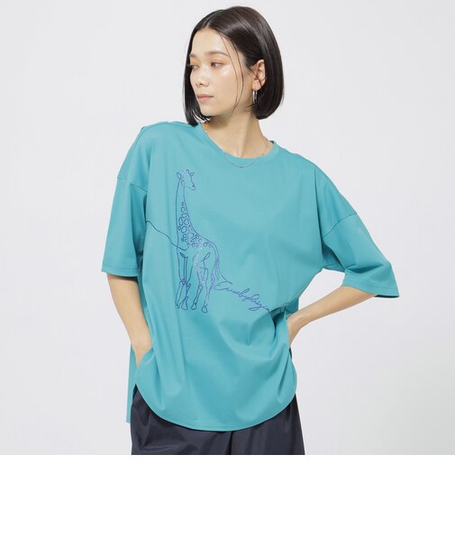 【接触冷感】【ウォッシャブル】ドローイングアニマルプルオーバーカットソー