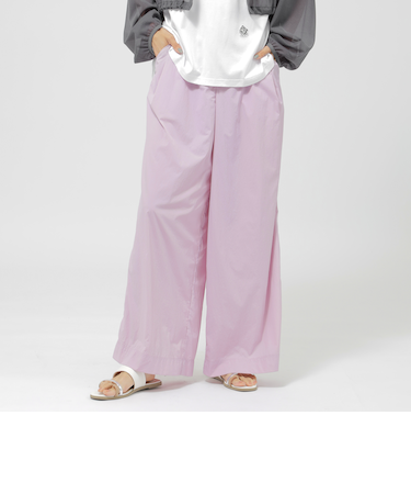 【ウォッシャブル】ナイロンワッシャーワイドパンツ