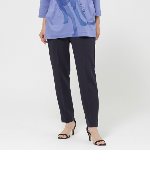 【ウォッシャブル】ダンボールニットピンタックテーパードパンツ