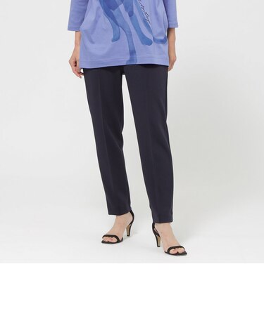 【ウォッシャブル】ダンボールニットピンタックテーパードパンツ