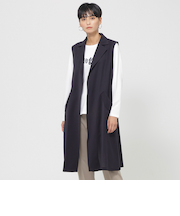 【接触冷感】【ウォッシャブル】ロングテーラードジレ
