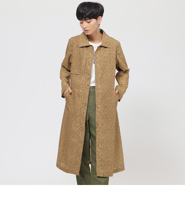 【カタログ掲載品】【ウォッシャブル】パンサープリントロングコート