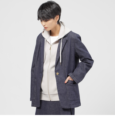 【カタログ掲載品】【ウォッシャブル】ナチュラルストレッチデニムテーラードジャケット