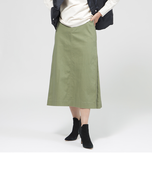 【STORY掲載】【カタログ掲載品】【ウォッシャブル】ナチュラルストレッチデニムスカート