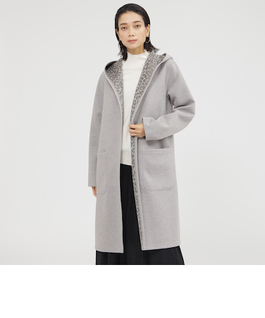 *STORY掲載*【カタログ掲載品】【ウォッシャブル】【リバーシブル】レオパードダンボールフーデットコーディガン