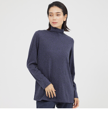 【カタログ掲載品】【ウォッシャブル】ミニパンサープリントタートルネックカットソー