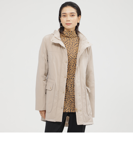 ＊STORY掲載＊【カタログ掲載品】【ウォッシャブル】【吸湿発熱】【消臭】ストレッチタフタキルティングコート