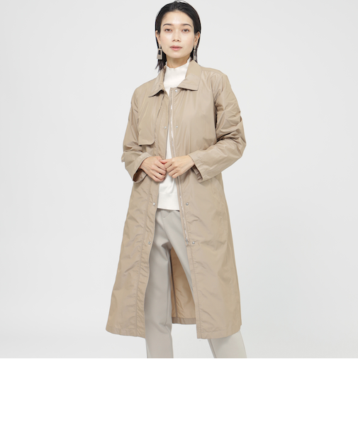 【カタログ掲載品】【ウォッシャブル】シャンブレータフタロングコート