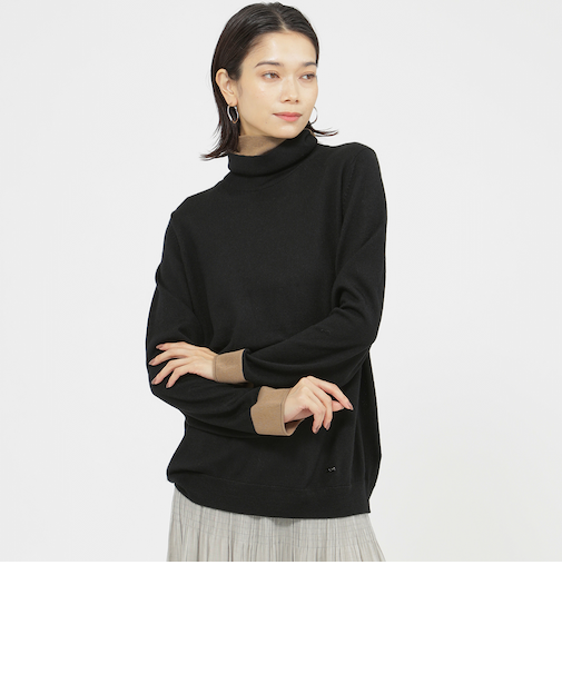 【カタログ掲載品】【ウォッシャブル】ダブルタートルネックプルオーバーニット