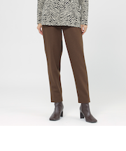 【ウォッシャブル】【防しわ性】ツイードライクストレッチテーパードパンツ