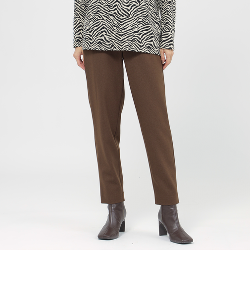 【ウォッシャブル】【防しわ性】ツイードライクストレッチテーパードパンツ