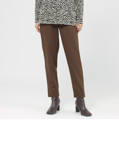 【ウォッシャブル】【防しわ性】ツイードライクストレッチテーパードパンツ