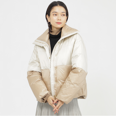 【カタログ掲載品】【ウォッシャブル】バイカラータフタショートダウン