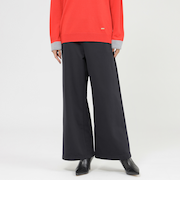 【定番リニューアル】【ウォッシャブル】メリルハイテンション裏起毛ワイドパンツ