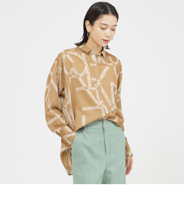 【カタログ掲載品】【ウォッシャブル】ゼブラロゴプリントシャツ