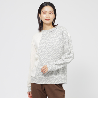【ウォッシャブル】ゼブラジャカードコンビプルオーバーカットソー
