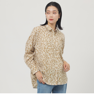 【マシンウォッシャブル】ソフトタイプライターパンサープリントシャツ