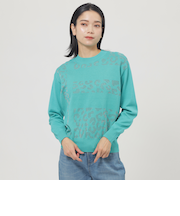 【ウォッシャブル】イニシャルパンサージャカードニット