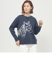 【ウォッシャブル】ゼブラコードエンブロイダリースウェット