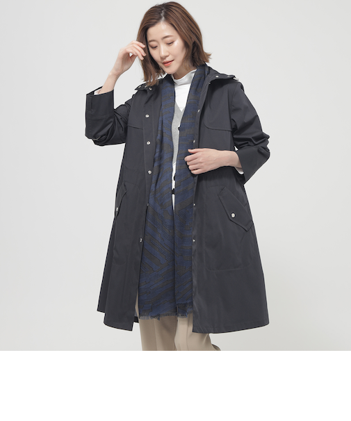 【ウォッシャブル】【はっ水】【花粉対策】【防しわ】【UVカット】ポランタフタロングコート