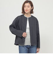 【ウォッシャブル】【はっ水】【花粉対策】【防しわ】【UVカット】ポランタフタノーカラーブルゾン