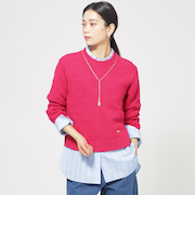 【ウォッシャブル】ファンシーテープヤーンニットプルオーバー