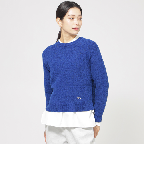 【ウォッシャブル】ファンシーテープヤーンニットプルオーバー