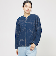 【ウォッシャブル】ドローイングタックニットブルゾン