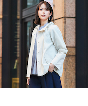 【ウォッシャブル】【はっ水】ライトタフタフーデッドブルゾン