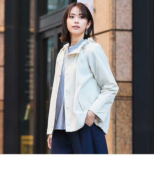 【ウォッシャブル】【はっ水】ライトタフタフーデッドブルゾン