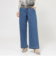 【ウォッシャブル】ライトオンスストレートフレアデニム