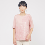 【ウォッシャブル】シャドーゼブラプリントカットソー